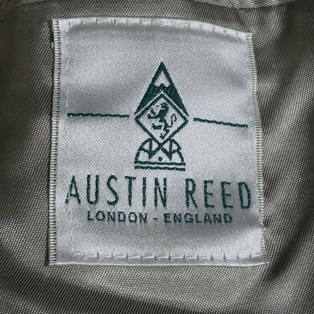 Austin Reed Blazer Mens 42L Tan Glen Plaid Sport Coat Made USA 3 Button Classic